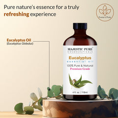 Majestic Pure eucalyptus oil dropper in use for precise dosing.