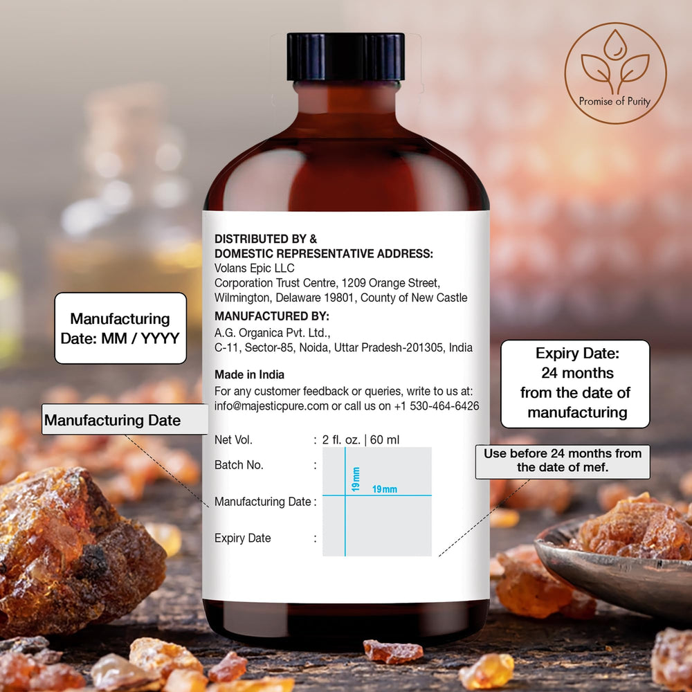 Majestic Pure Frankincense oil for candle making yields warm resin notes.