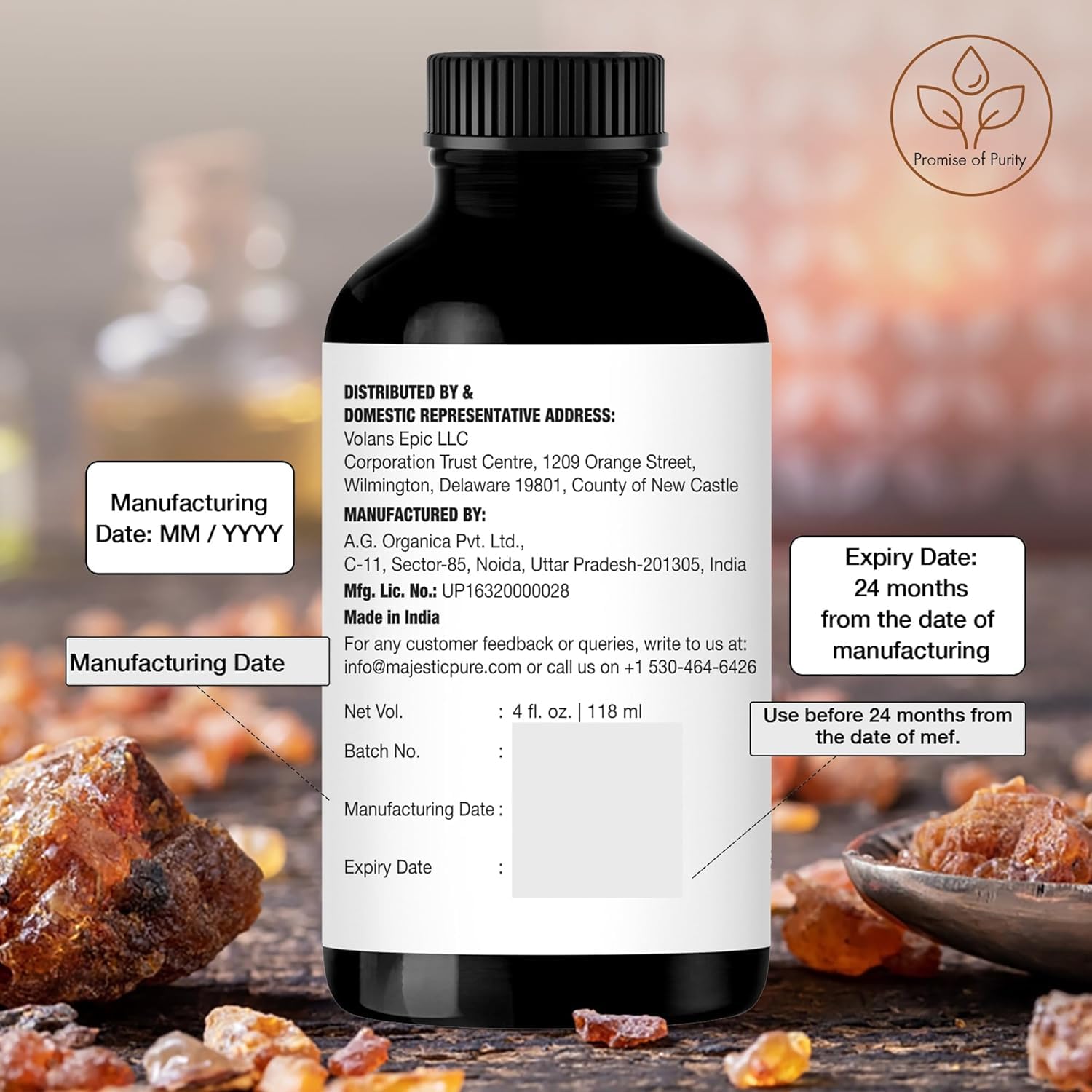 Majestic Pure Frankincense oil pack of two for versatile DIY projects.