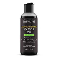 Majestic Pure Jamaican Black Castor Oil bottle for versatile hair care.