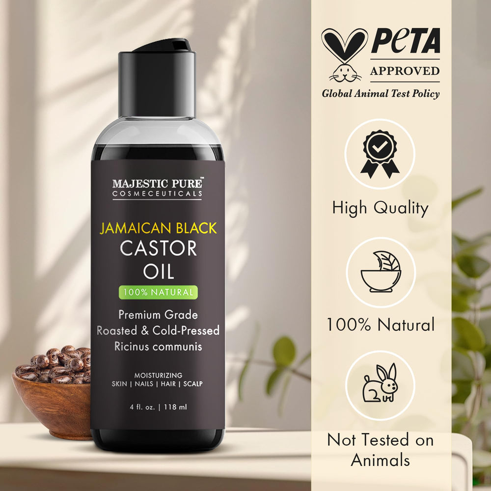 Majestic Pure Jamaican Black Castor Oil eyelash application for conditioning.