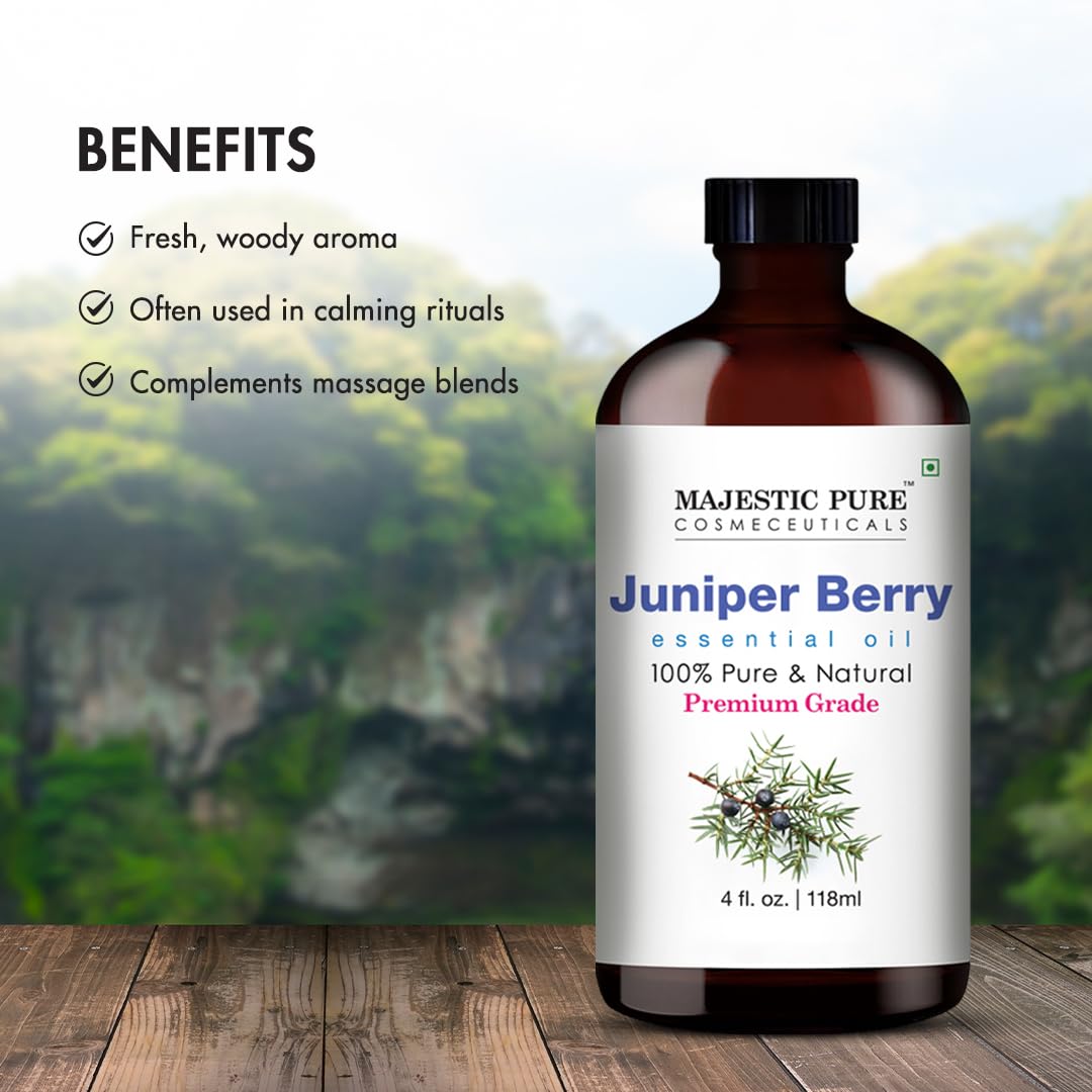Bergamot and juniper oil pairing by Majestic Pure for aroma blends.