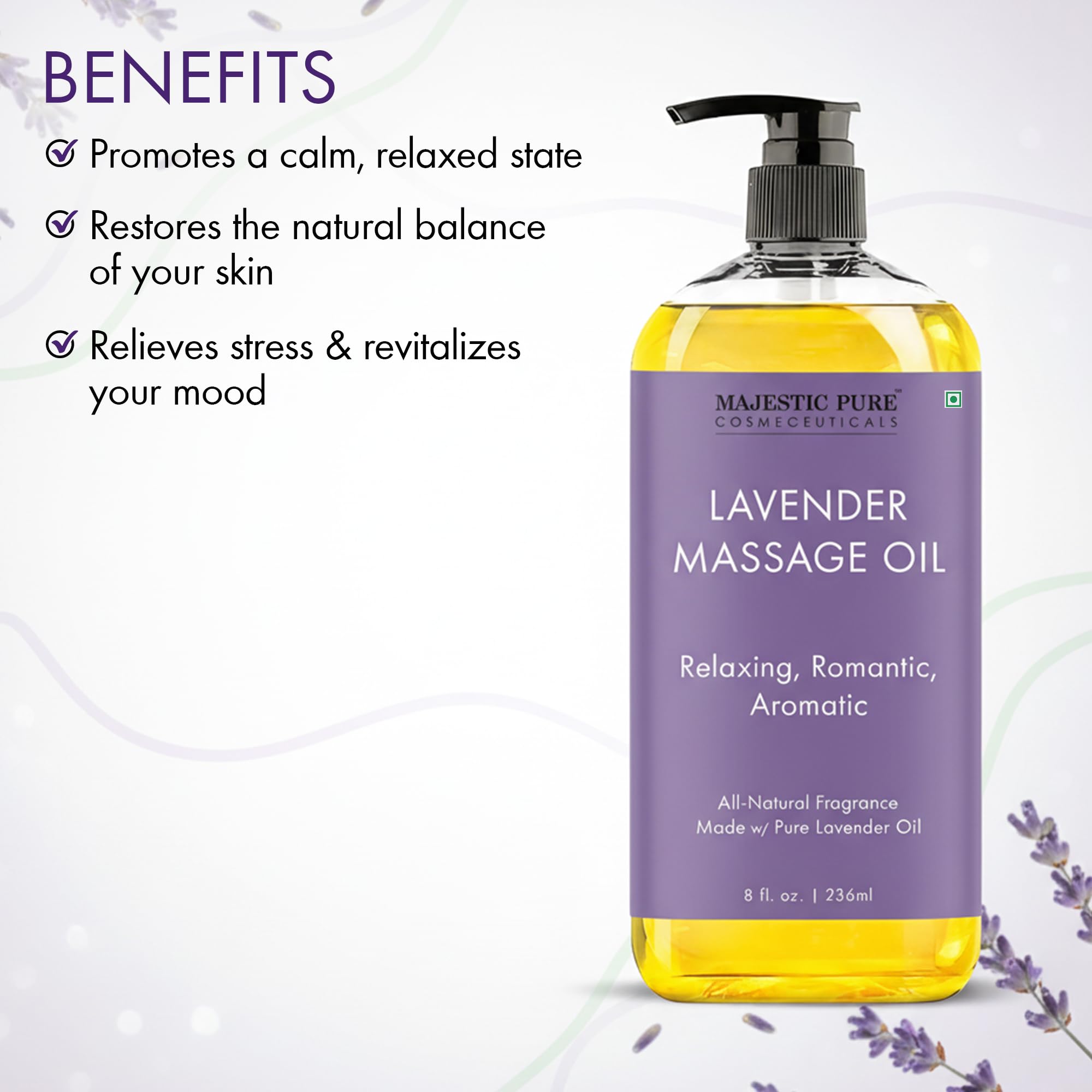 Majestic Pure Lavender flowers close-up highlighting natural calming botanicals
