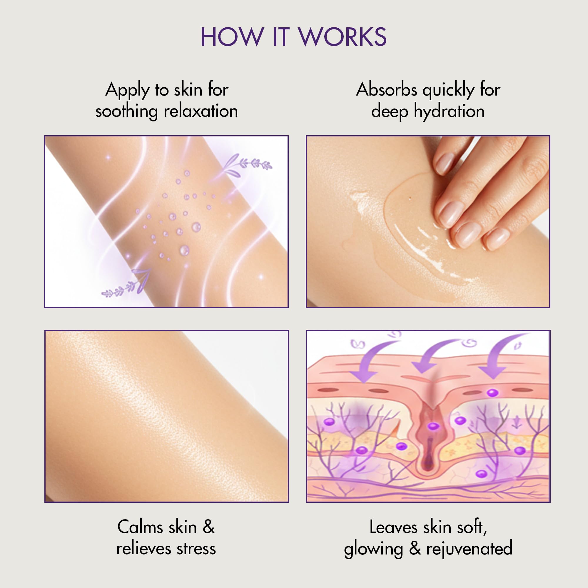 Majestic Pure Lavender Massage Oil used in hair care routine for shine and softness