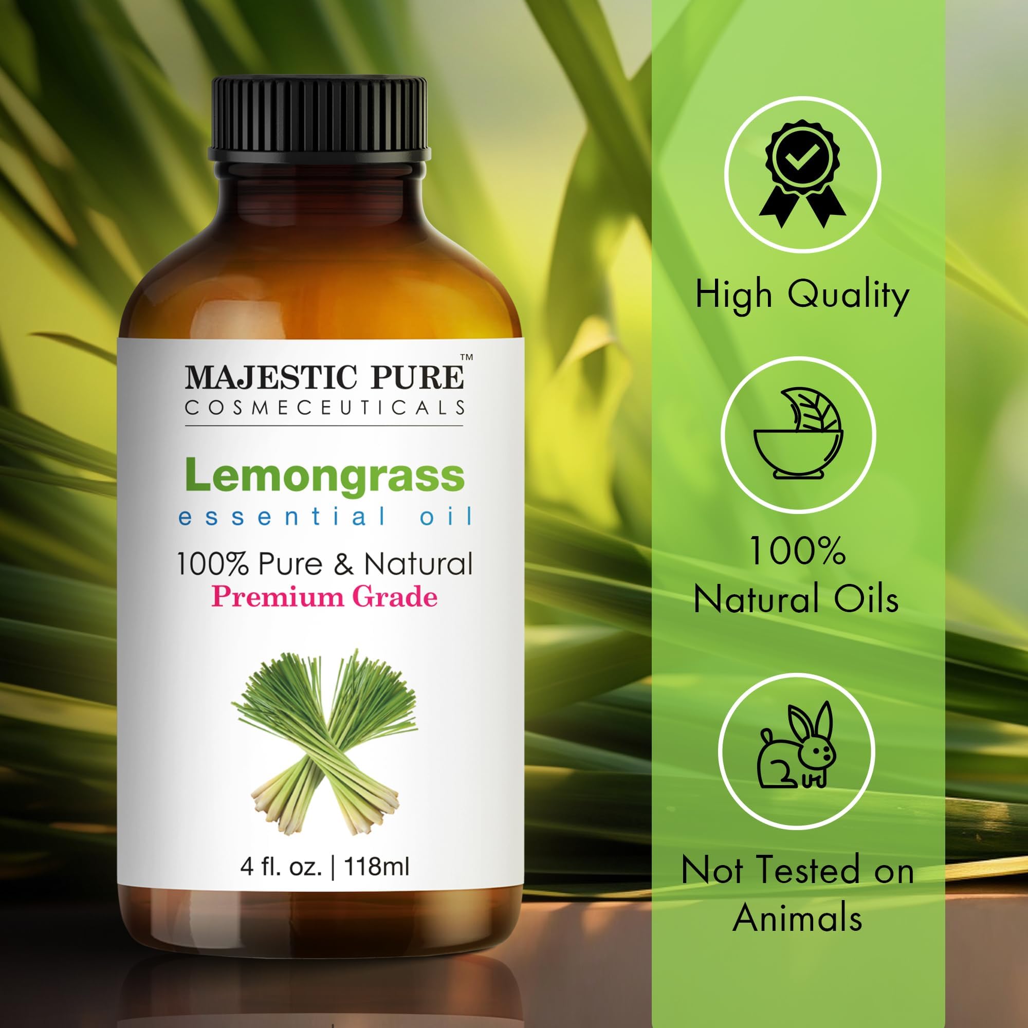 Majestic Pure lemongrass oil ideal for soap or candle making.