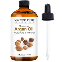 Majestic Pure Moroccan Argan Oil bottle ready for skin and hair care