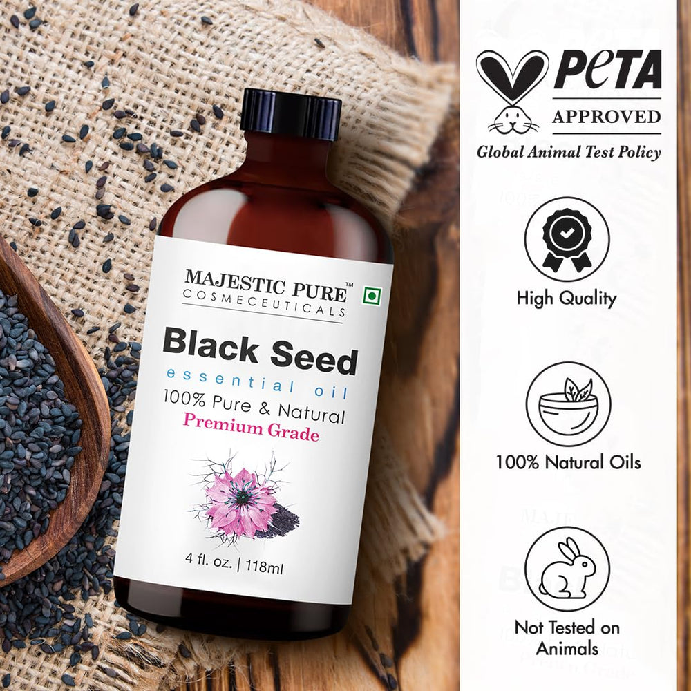 Majestic Pure Blackseed Oil blends well with several essential oils.