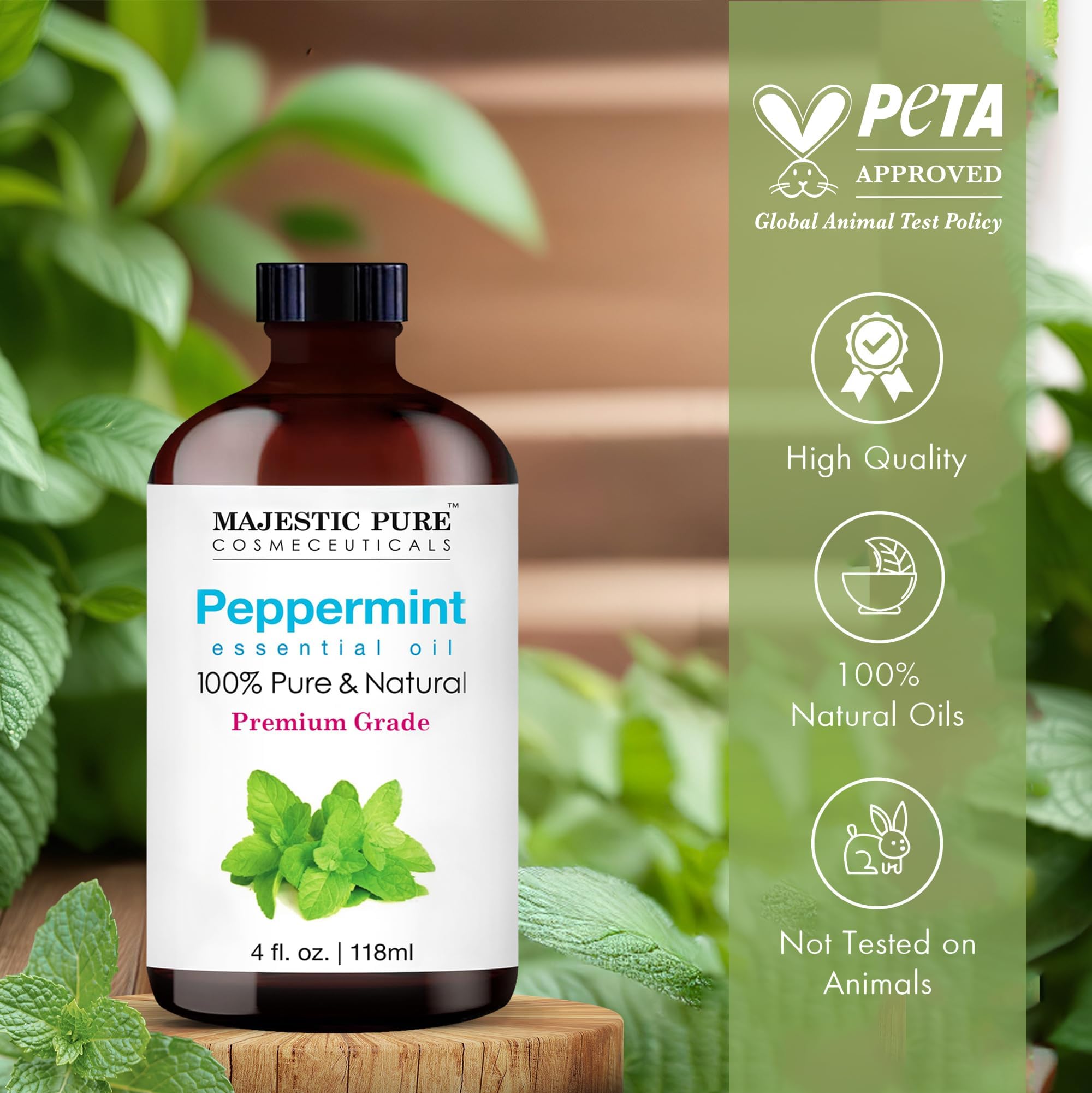 Majestic Pure Peppermint Oil provides a concentrated peppermint aroma for blends.