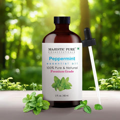 Majestic Pure peppermint oil diffuser setup highlighting a refreshing aroma.