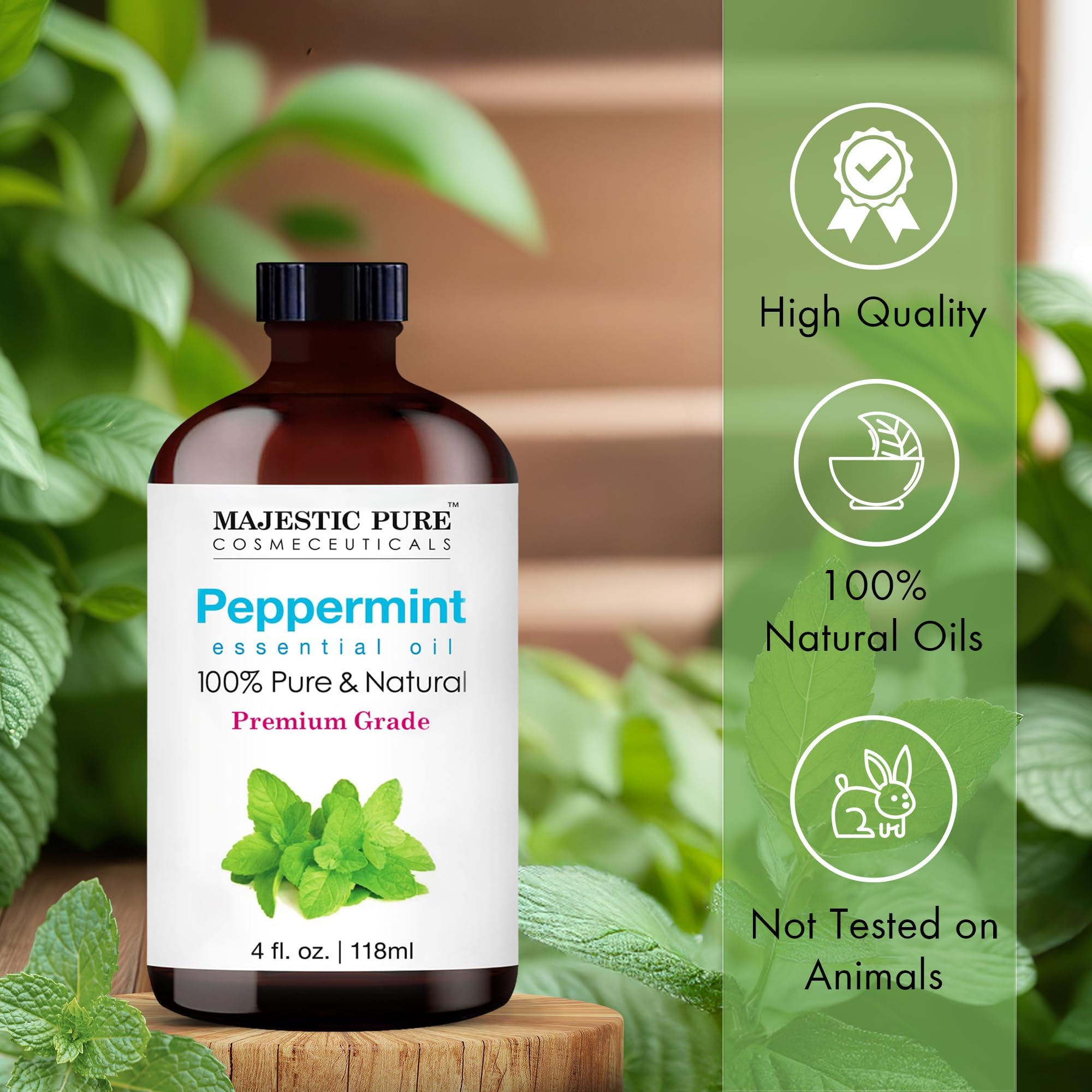 Majestic Pure Peppermint Oil ready for diffuser to refresh your space.