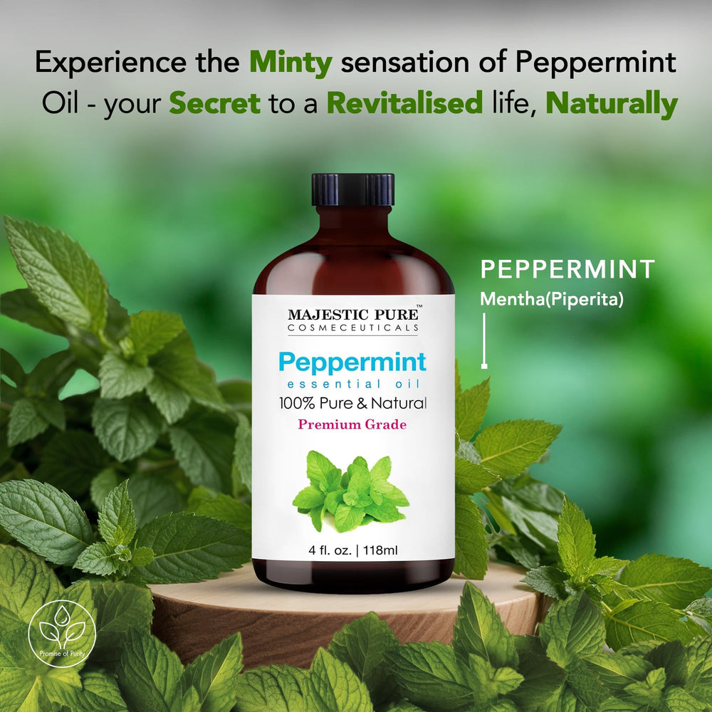Majestic Pure Peppermint Oil, lab-tested quality, ensuring purity and consistency.