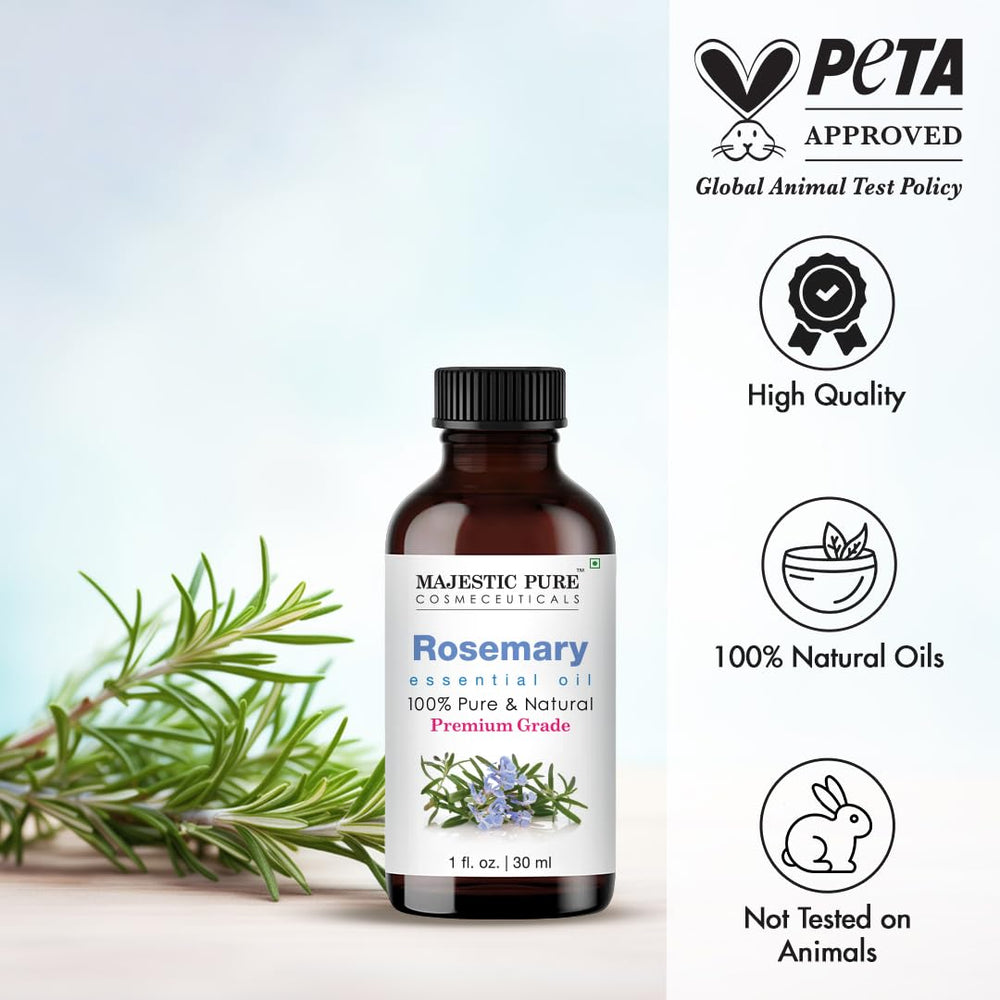 Majestic Pure rosemary oil dropper bottle for diffuser use.