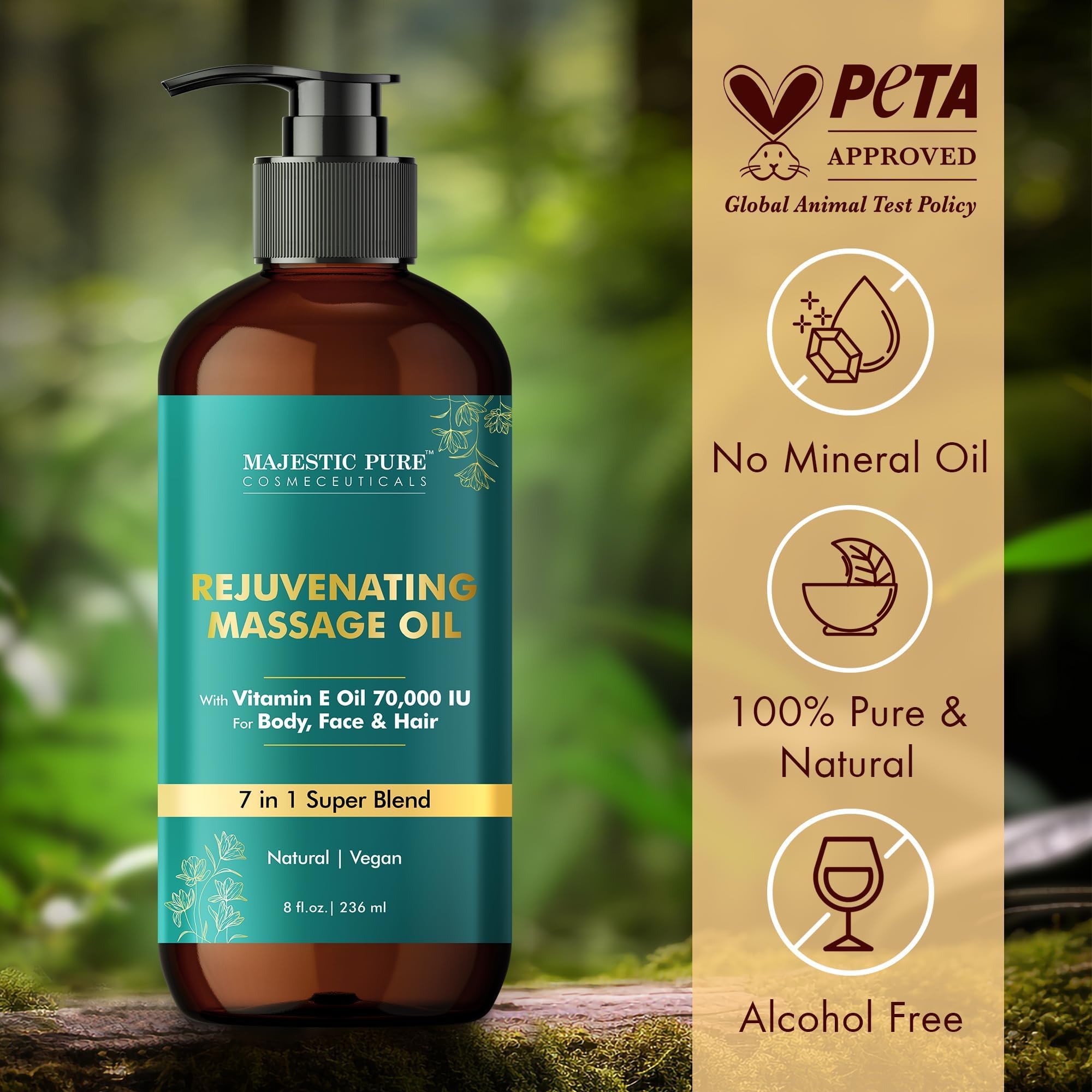Majestic Pure Vitamin E 70k Blend hair conditioning and shine