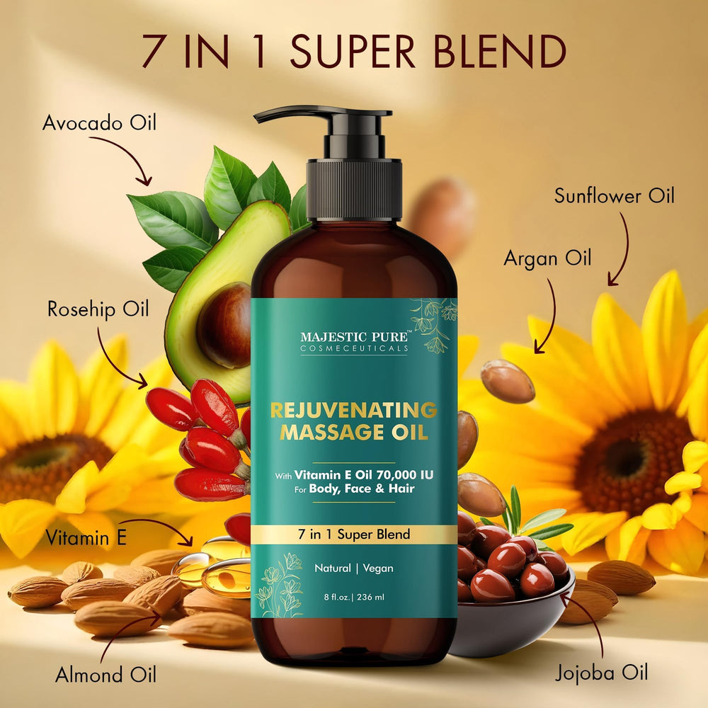 Majestic Pure Vitamin E 70k Blend natural oils for skin nourishment