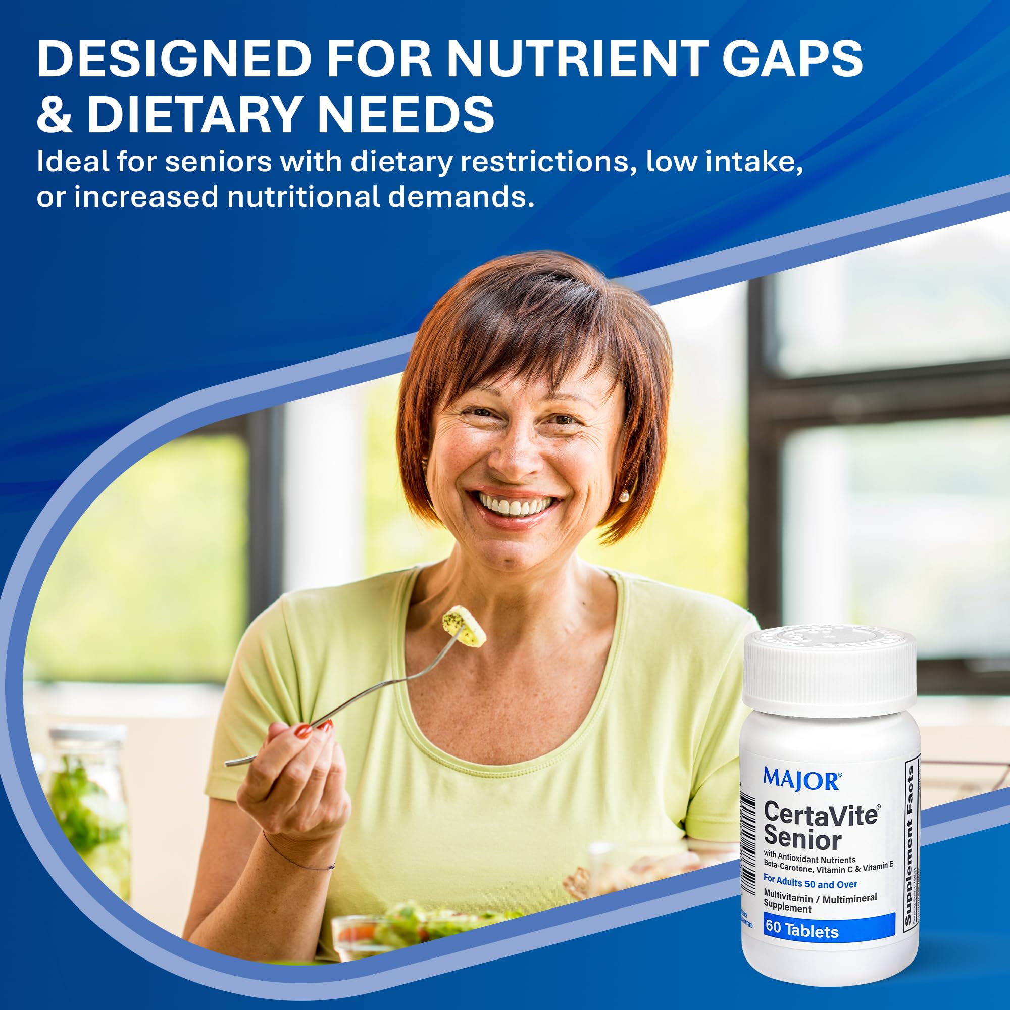 MAJOR CertaVite bottle on kitchen counter for routine health.