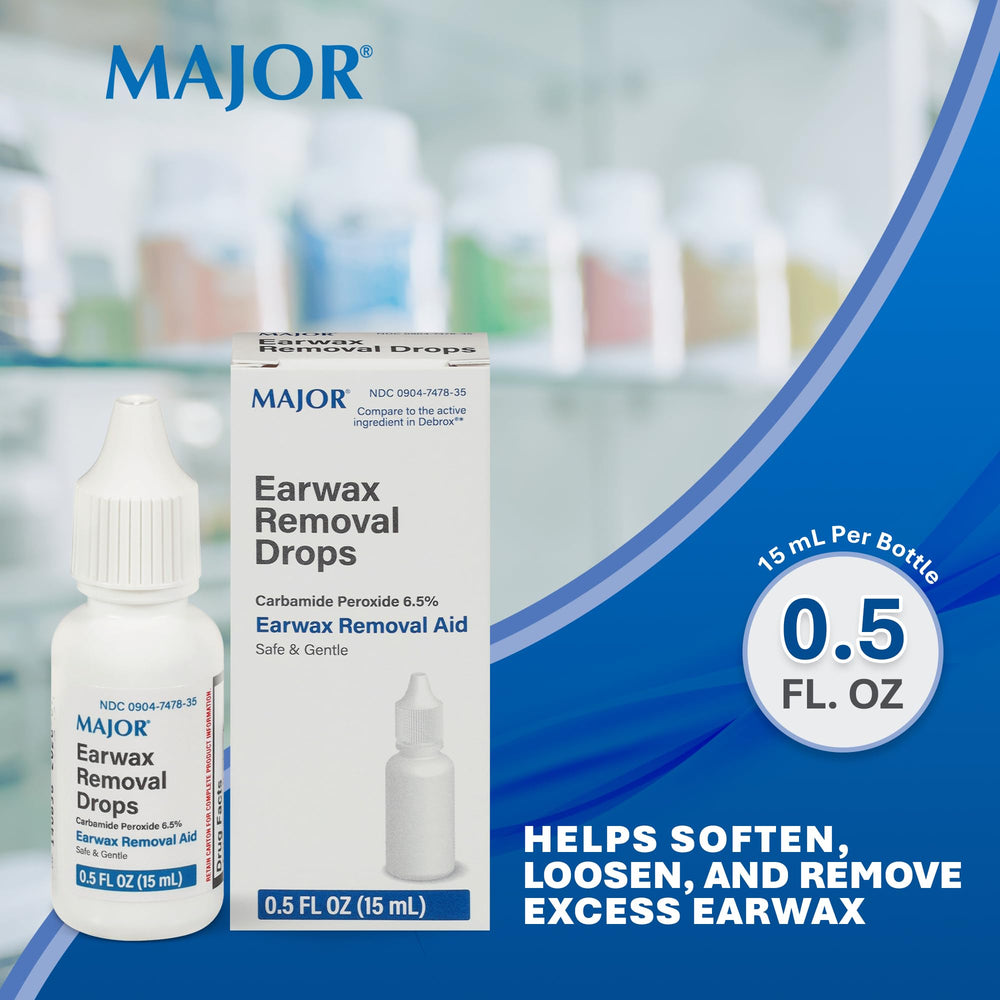 MAJOR Earwax Removal Drops – easy application with 5–10 drops for convenient at-home care