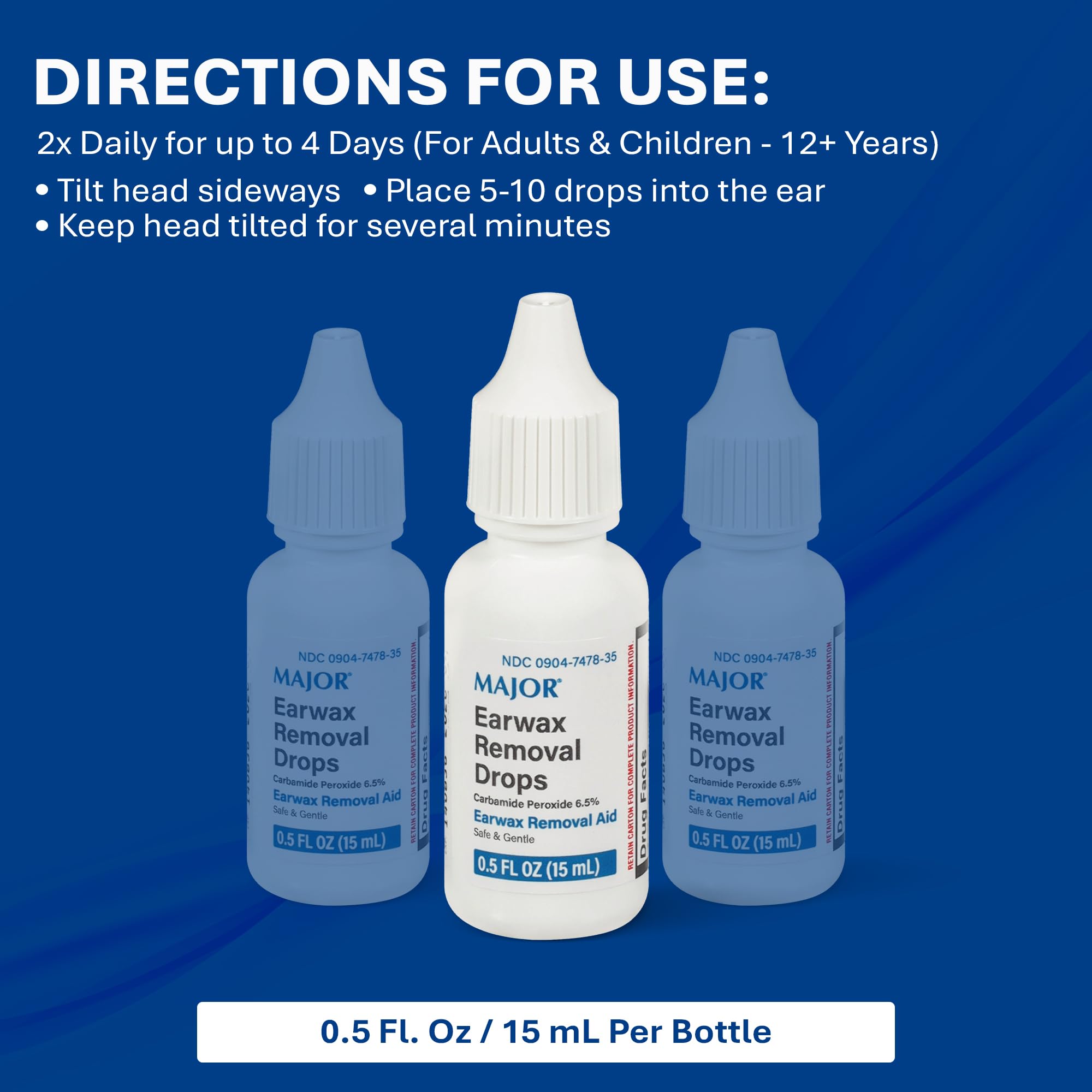 MAJOR Earwax Removal Drops – tilt the head to apply for effective use