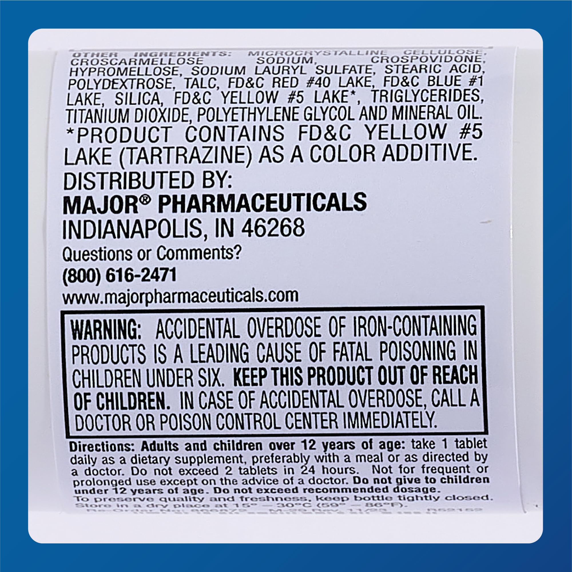 MAJOR Ferosul: adecuado para mujeres y hombres que buscan suplementación de hierro.