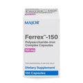 MAJOR Ferrex-150 Polysaccharide-Iron Complex – 150 mg Iron, Gentle on Stomach | 100 Capsules