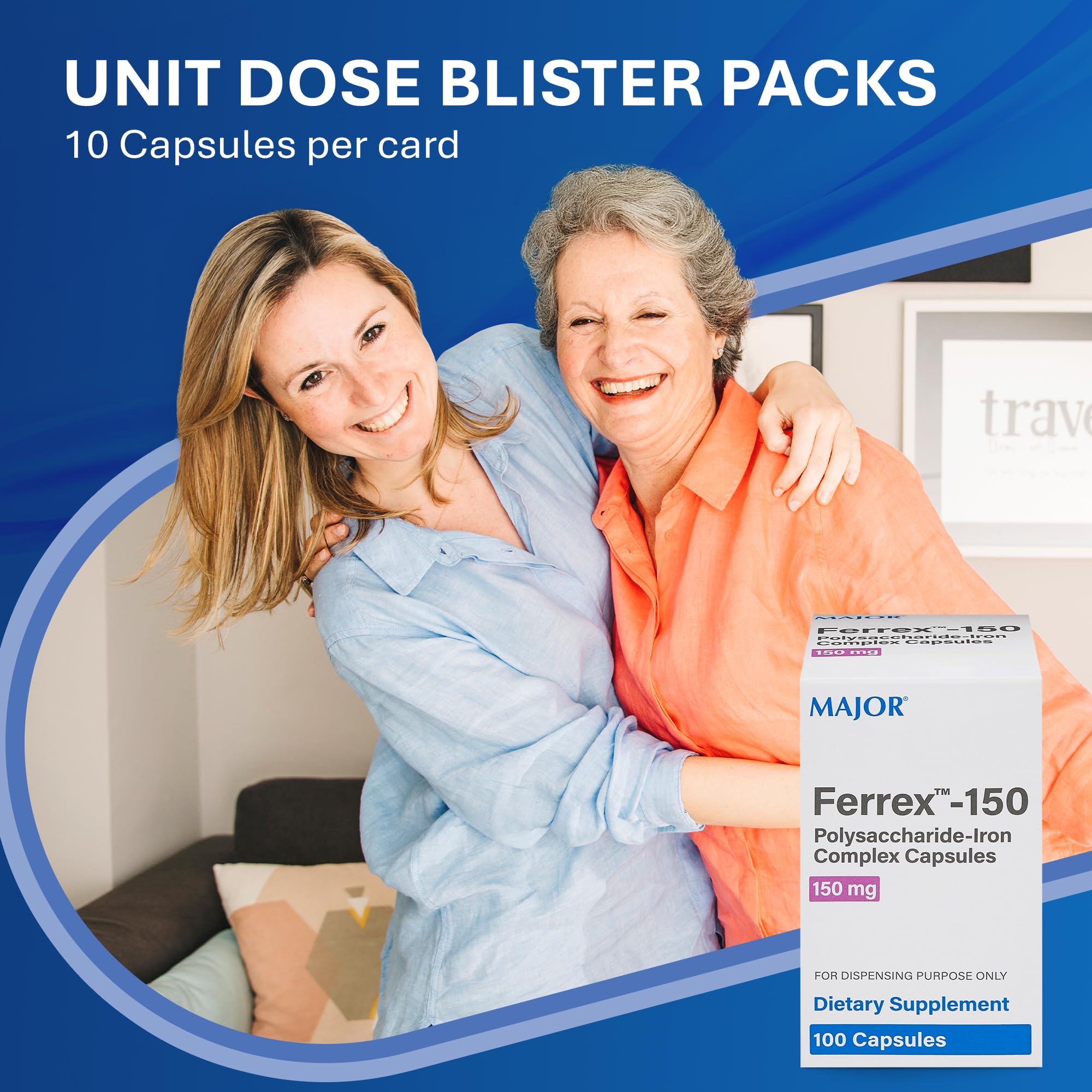 Persona tomando Ferrex-150, apoyo suave para niveles de hierro.