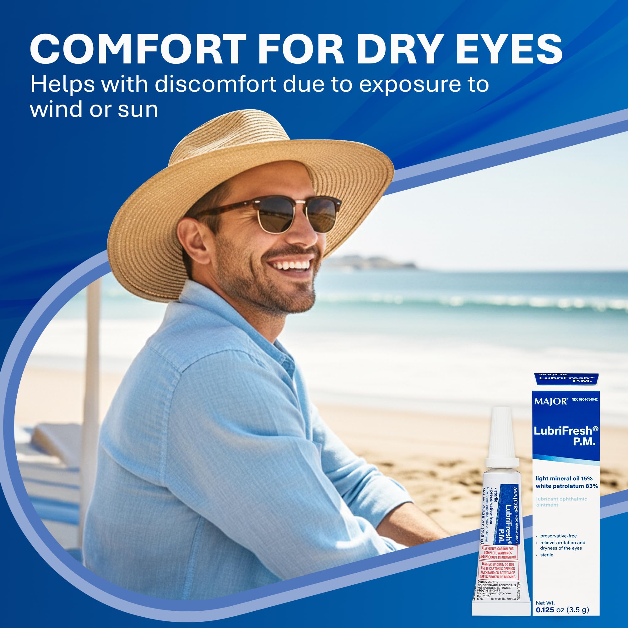 Packaging view of MAJOR Lubrifresh PM eye ointment