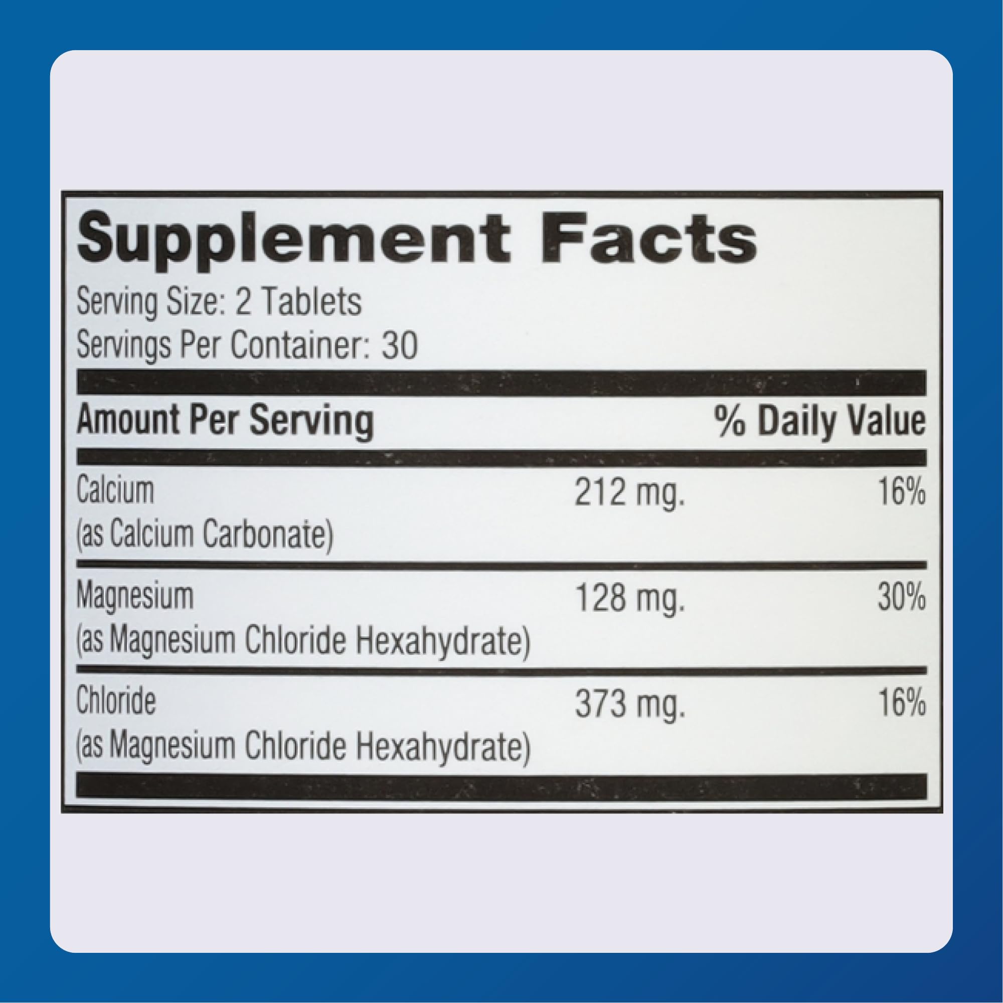 MAJOR MagDelay ingredients panel displaying per-serving minerals