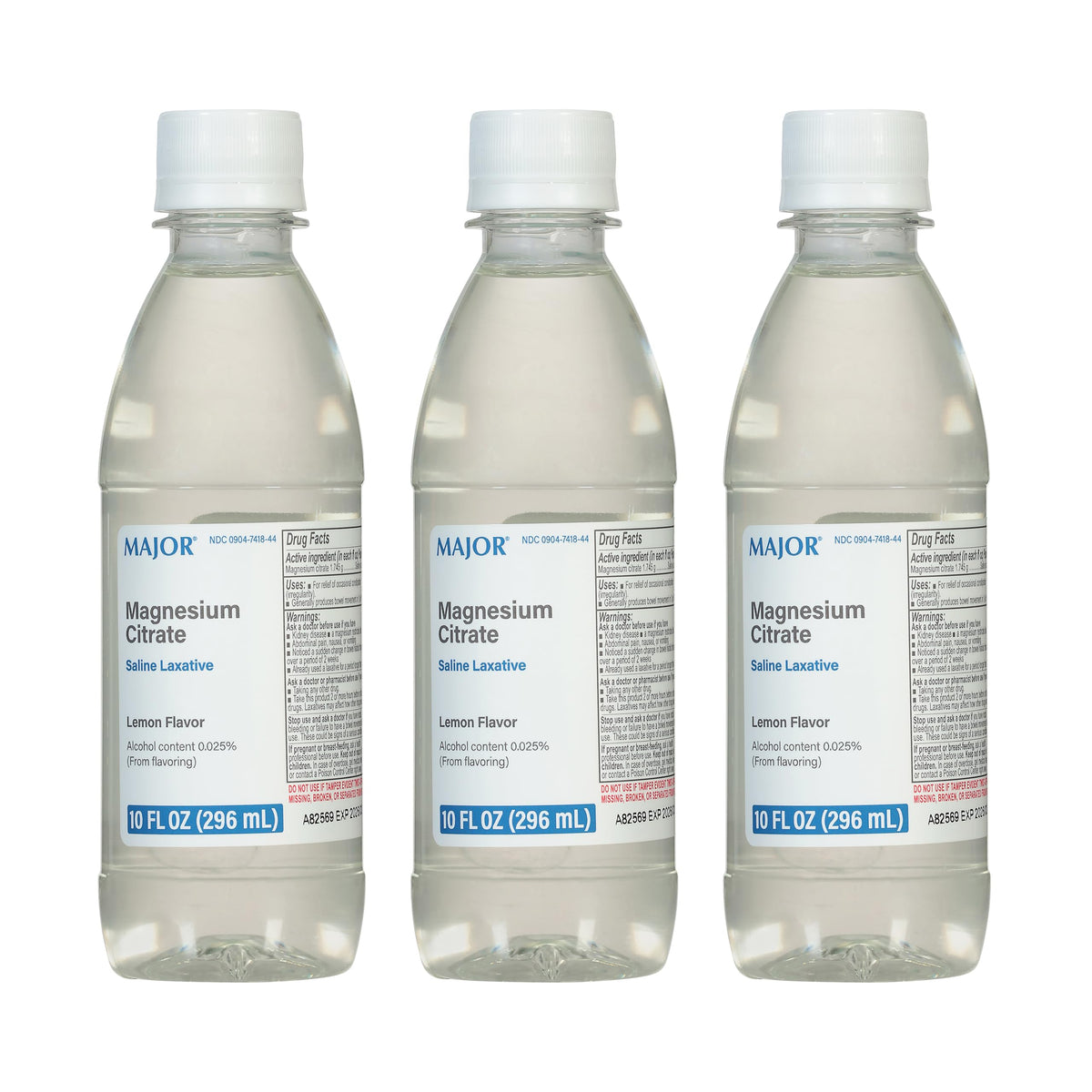 Major Magnesium Citrate bottle with lemon flavor on shelf for occasional constipation relief.