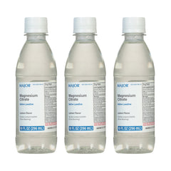 Major Magnesium Citrate bottle with lemon flavor on shelf for occasional constipation relief.