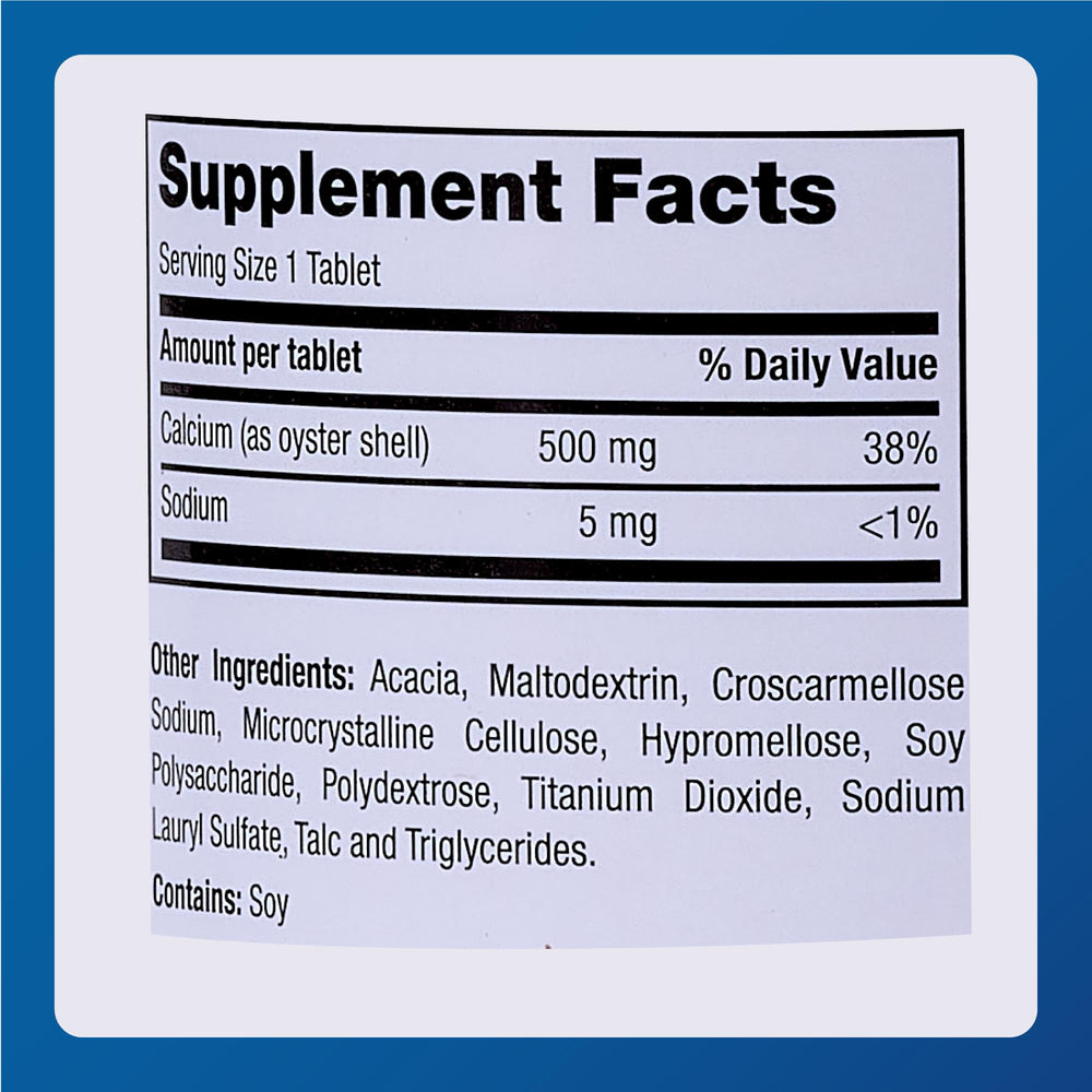 MAJOR Oyster Shell Calcium packaging with gluten-free icon