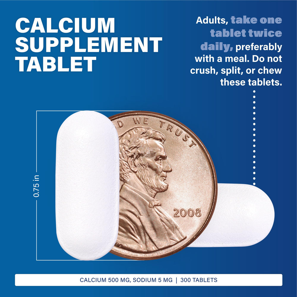 MAJOR Oyster Shell Calcium tablet close-up showing 500 mg per tablet