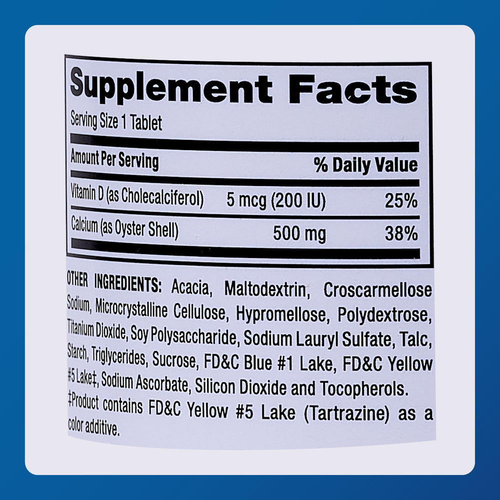 Major Oyster Shell Calcium allergen-free seal emphasizes suitability for those avoiding common triggers.
