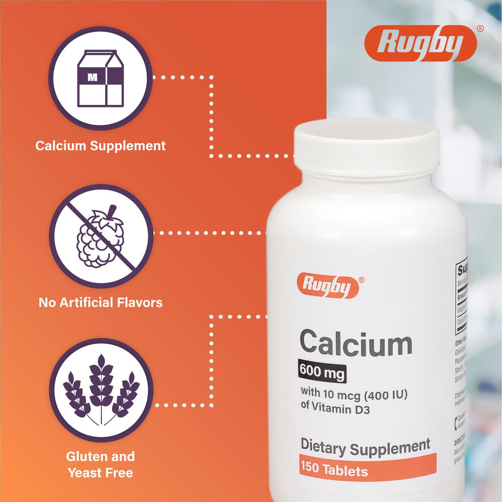 Major Rugby calcium tablets with water demonstrate easy daily ingestion.