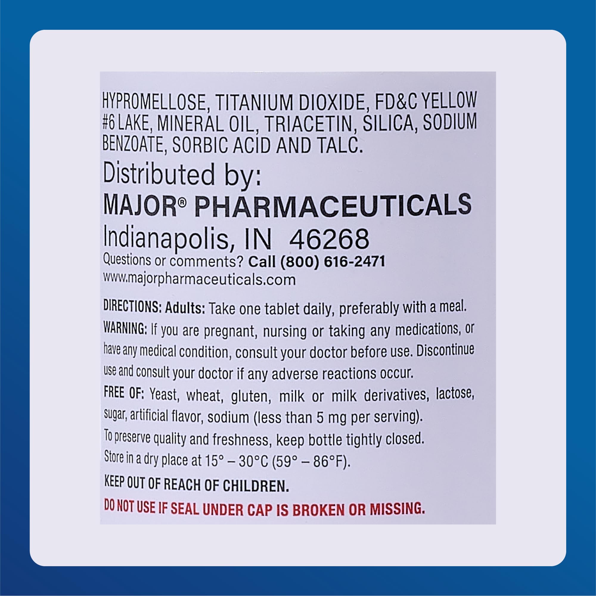 MAJOR Stress Formula boxed packaging shows trusted quality.