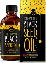 MAJU Black Seed Oil bottle in glass, pure Turkish oil for daily wellness.
