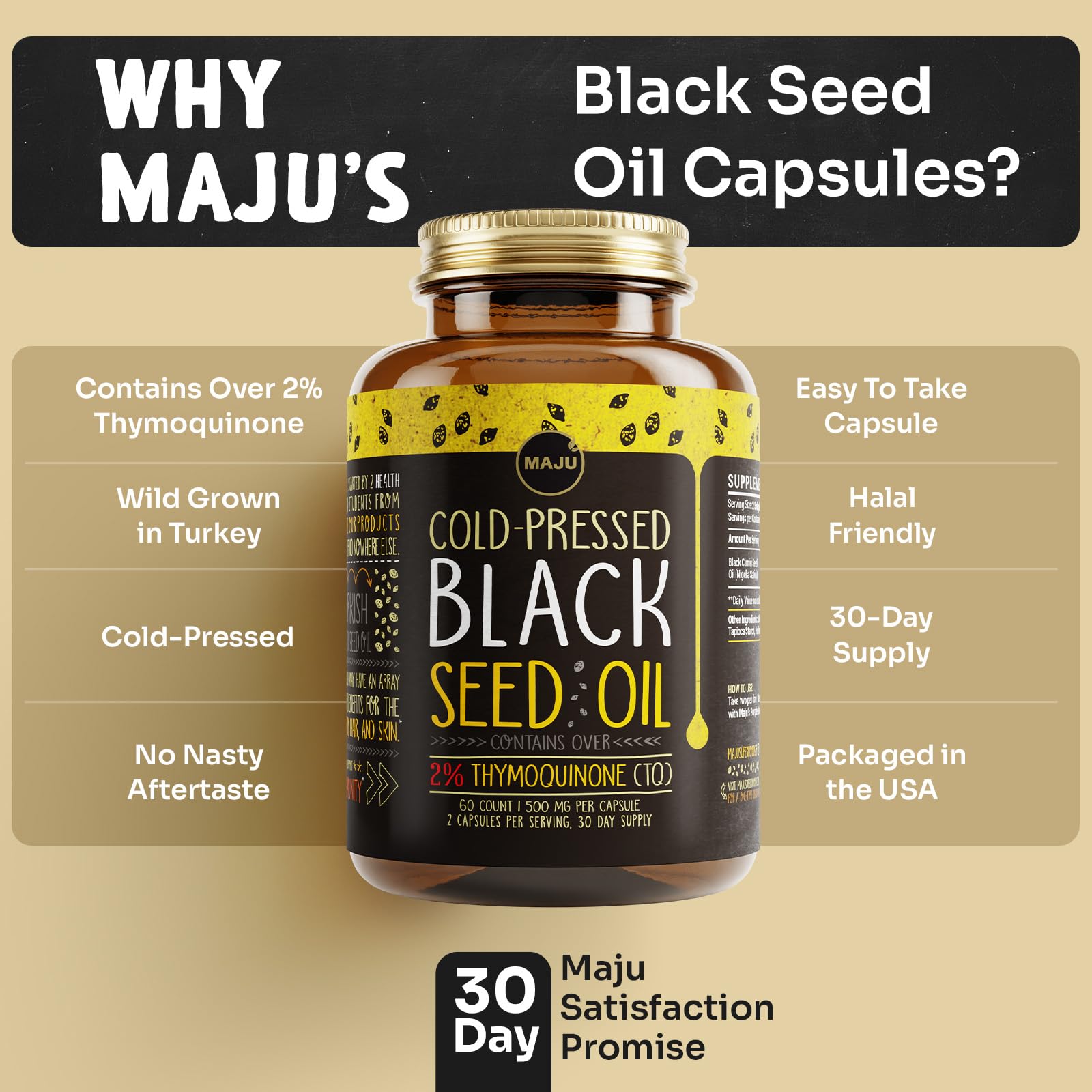 Maju Black Seed Oil Capsules in hand suggests portable wellness on the go