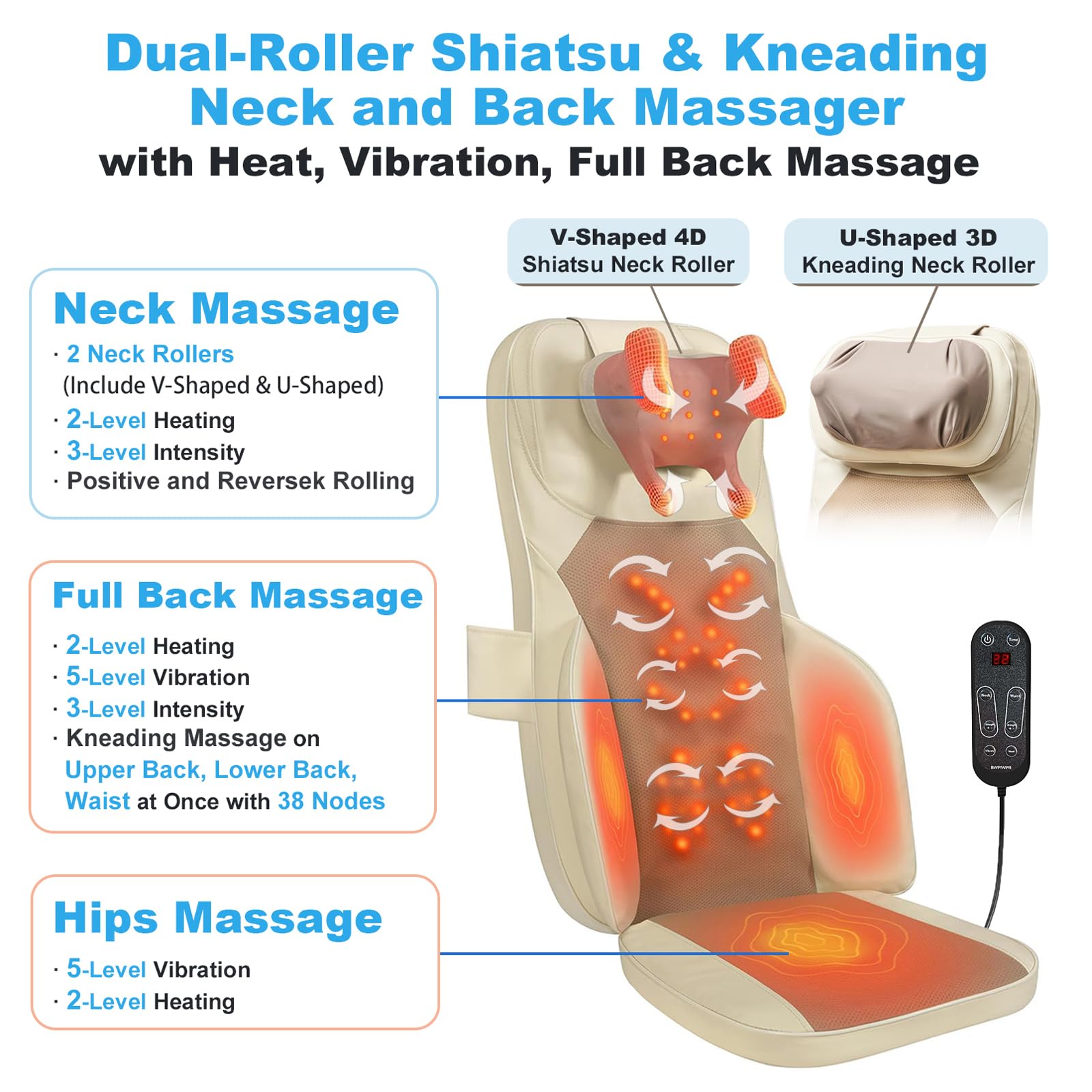 Makerzone Shiatsu comfort blanket included for added soft coverage during sessions.
