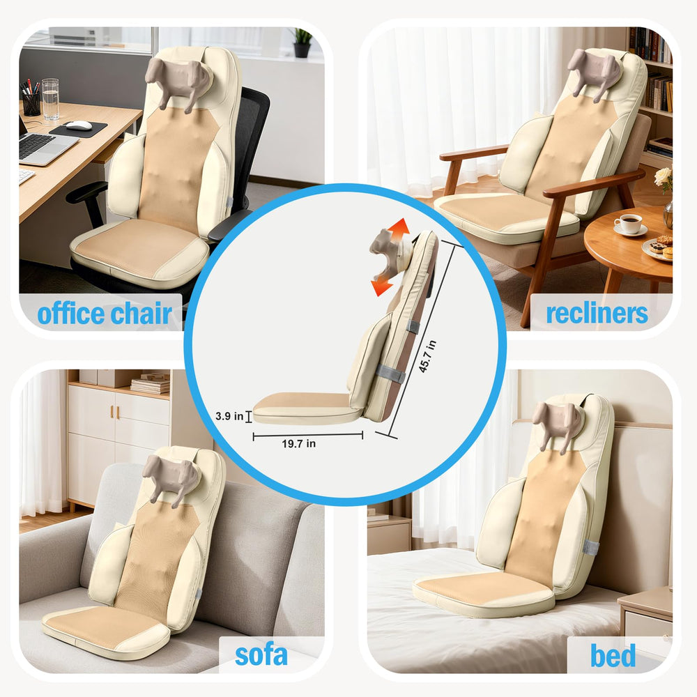 Makerzone Shiatsu cushion height and recline demonstration for ergonomic fit.