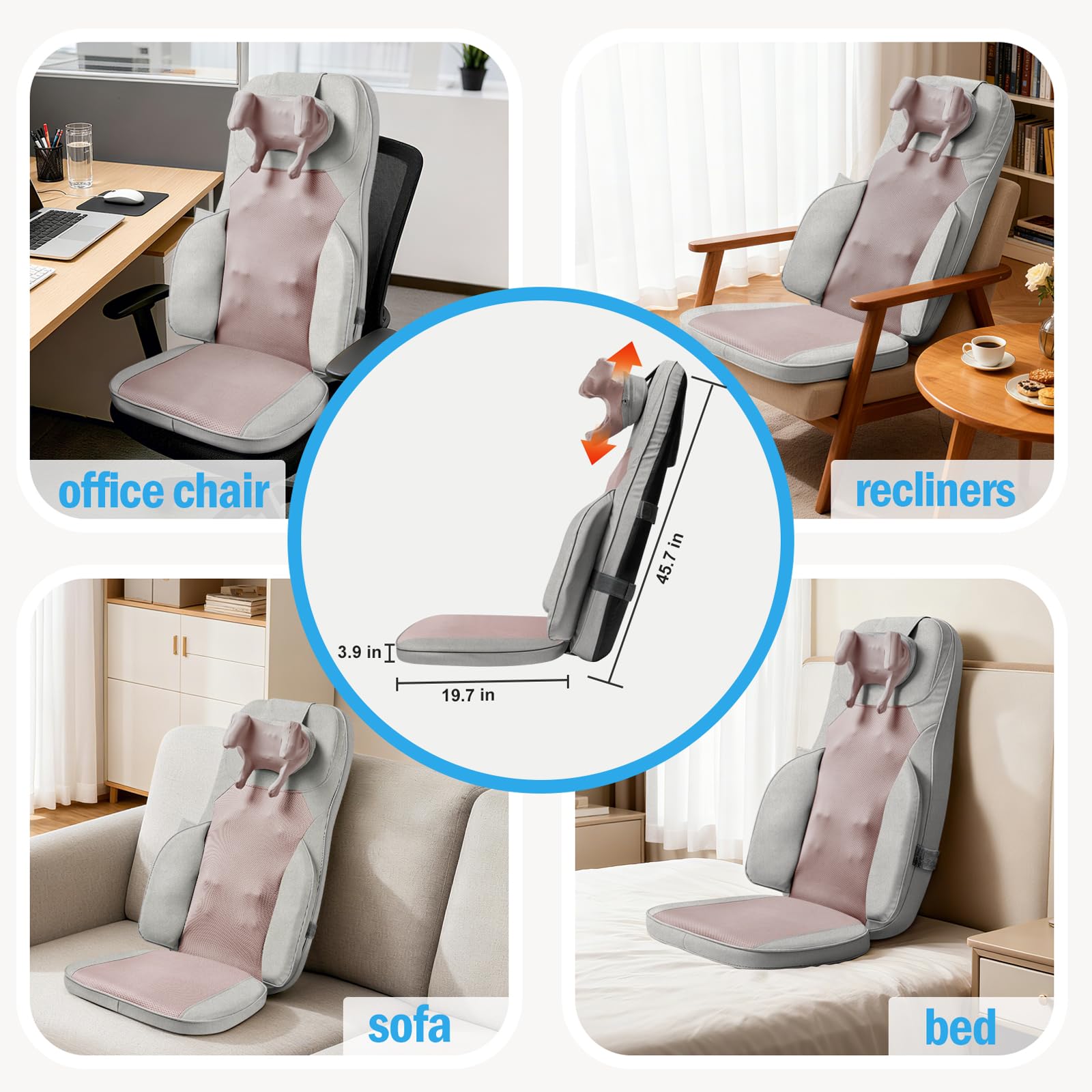 Makerzone cushion tilt angle supports deeper pressure at comfortable positions.