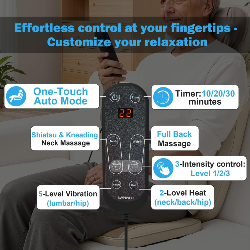 Makerzone Shiatsu universal chair straps secure cushion to any chair or sofa.