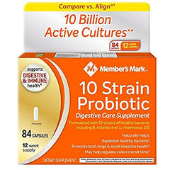 MAKJUNS Members Mark 10 Strain Probiotic bottle supports daily gut balance