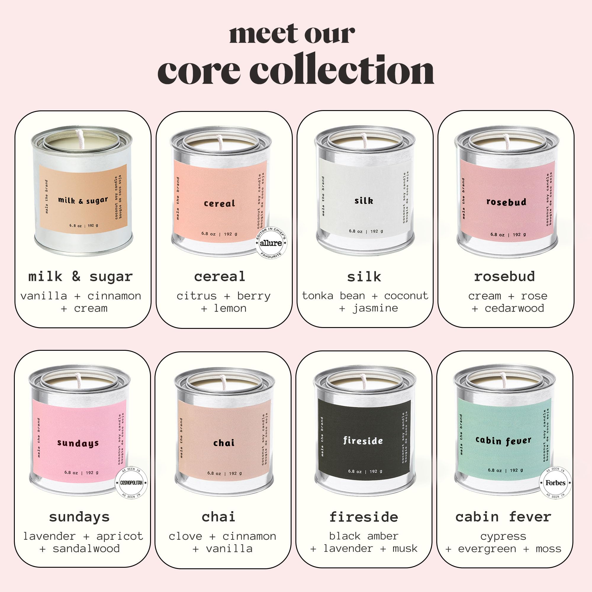MALA Milk & Sugar candle in a self-care routine ambiance