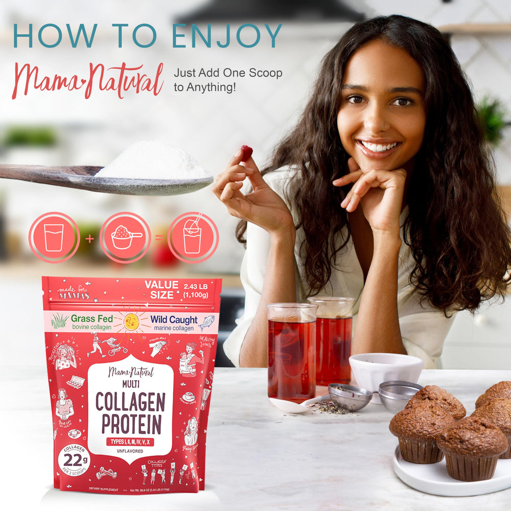Grass-fed bovine collagen source from Mama Natural