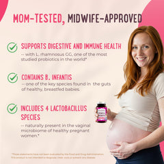 Mama Natural Prenatal Probiotics capsules for daily use during pregnancy and breastfeeding.