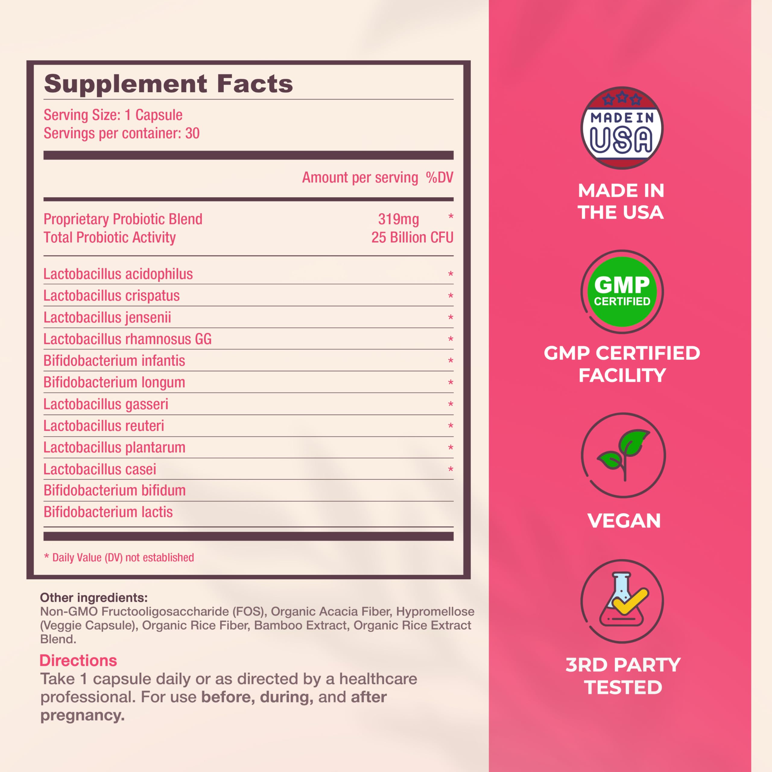 Illustrates prebiotic FOS blend supporting probiotic activity.