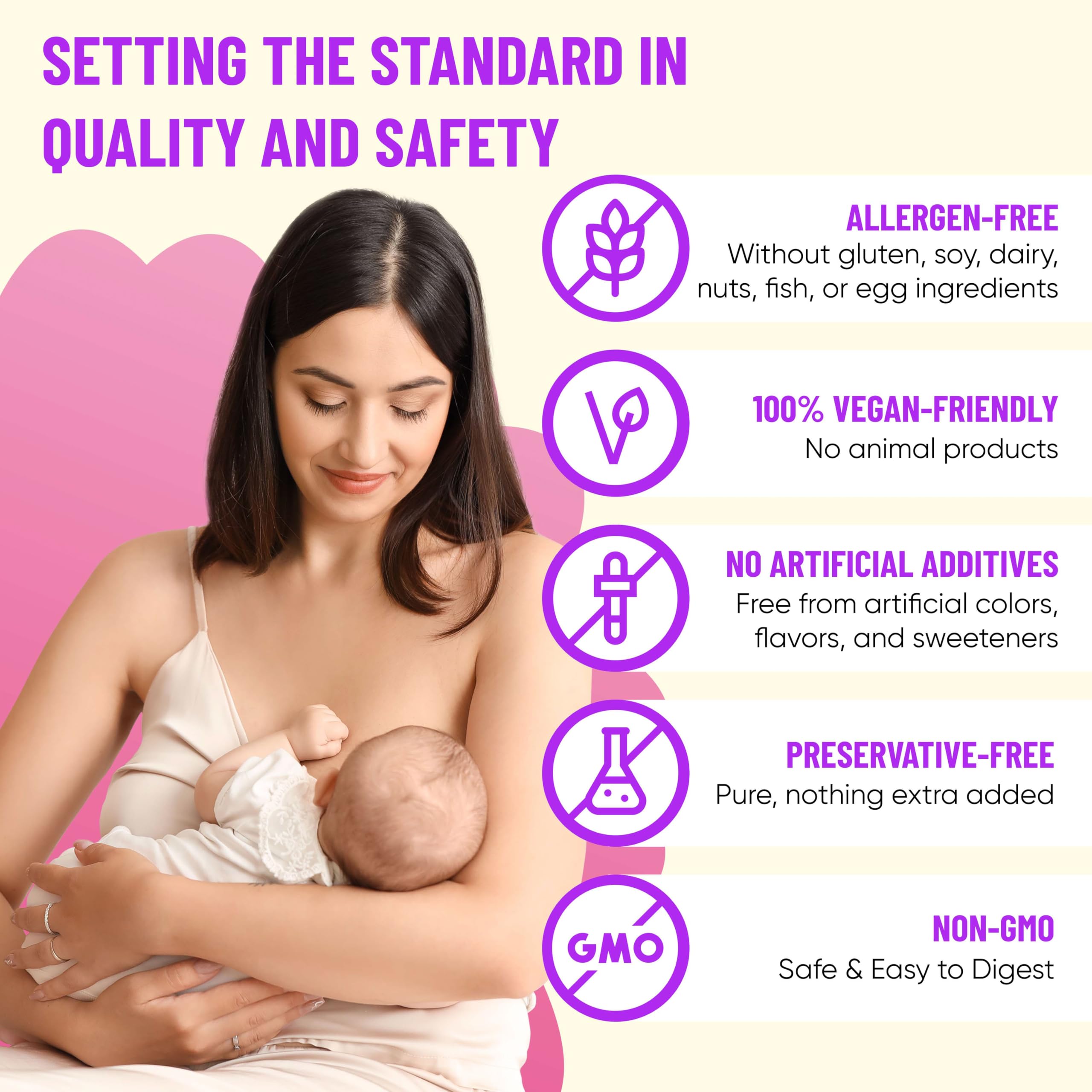 Mama's Select-made-in-USA fenugreek capsules label emphasizes quality and safety for nursing journeys.