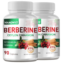 MAMOWYZ Berberine Cinnamon bottle close-up for daily wellness support.