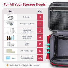 Mancro front stethoscope case pocket protects delicate tools during movement.