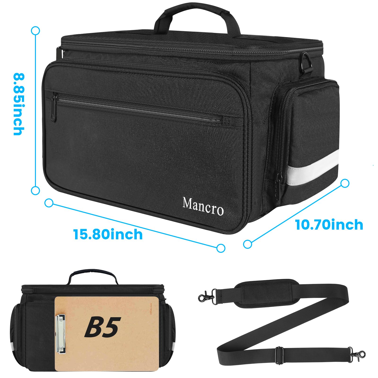 Mancro Medical Bag cushioned-padding protects gear during daily use.