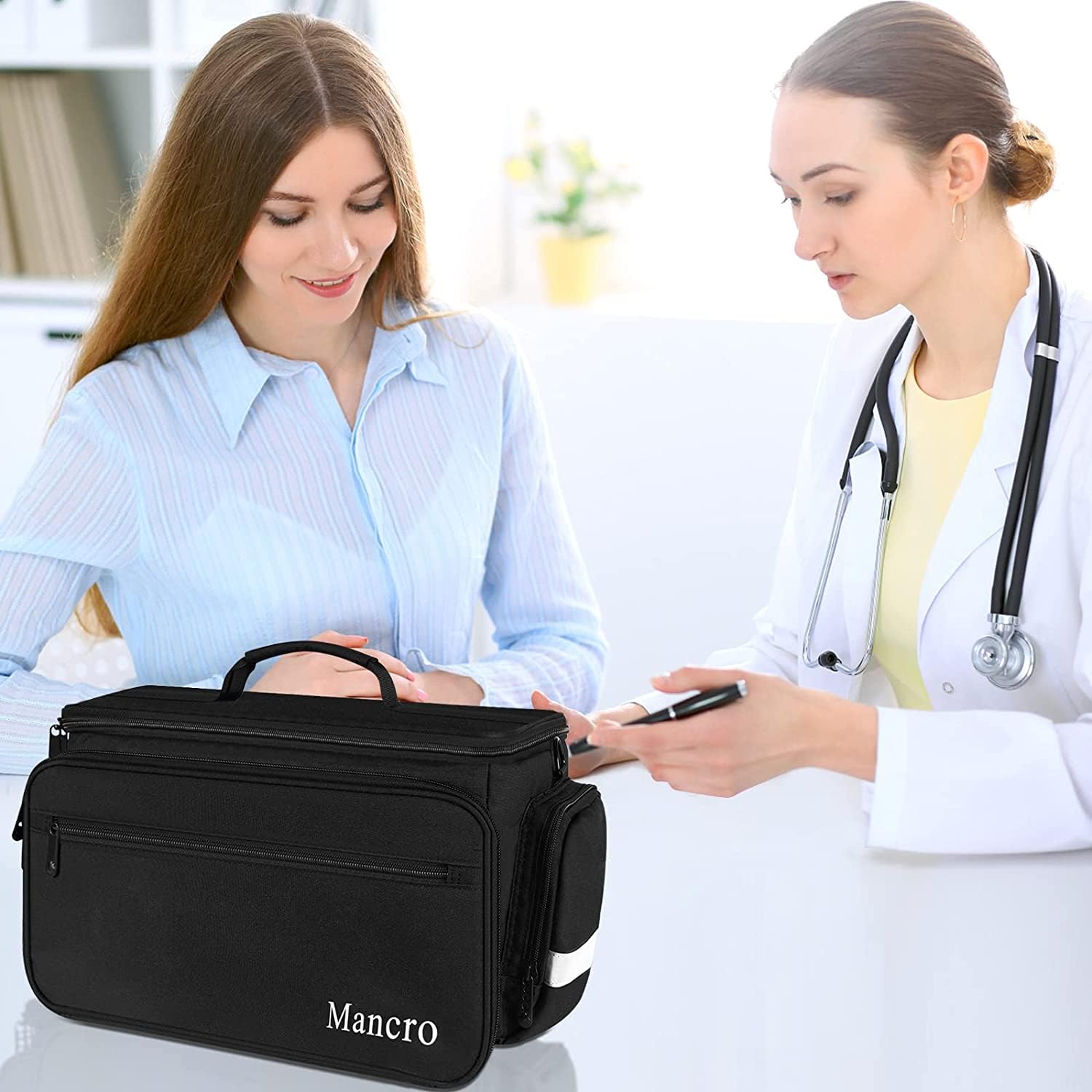 Mancro Medical Bag home-health-visit-ready design fits clinical tools on the go.