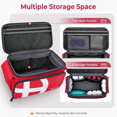 Mancro bag side pockets offer rapid access to bandages and thermometers.